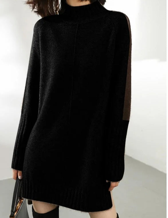 Annalise Greymont | Turtleneck Knit Mini Dress For Women