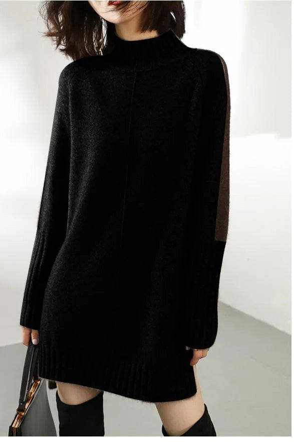 Annalise Greymont | Turtleneck Knit Mini Dress For Women