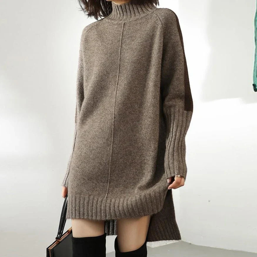 Annalise Greymont | Turtleneck Knit Mini Dress For Women