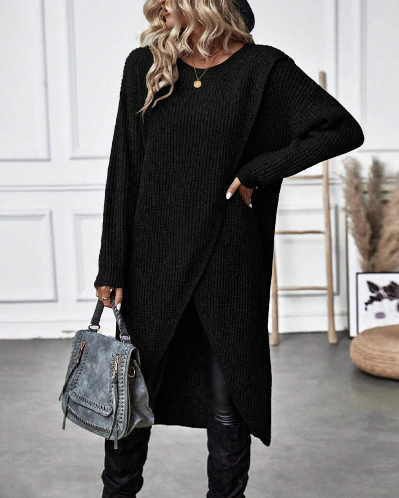 Elaine Sorbourne | Long Sleeve Knit Midi Sweater Dress For Women
