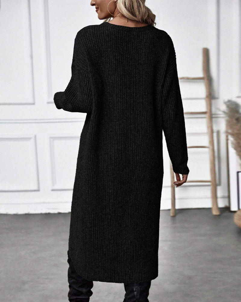 Elaine Sorbourne | Long Sleeve Knit Midi Sweater Dress For Women