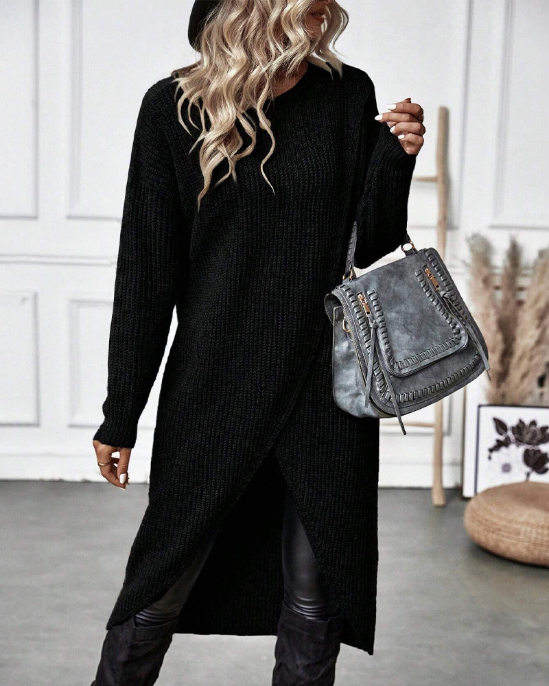 Elaine Sorbourne | Long Sleeve Knit Midi Sweater Dress For Women