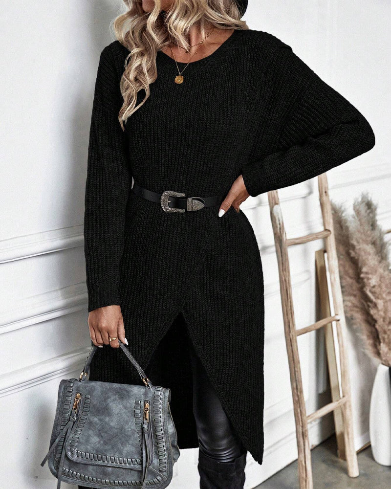 Elaine Sorbourne | Long Sleeve Knit Midi Sweater Dress For Women