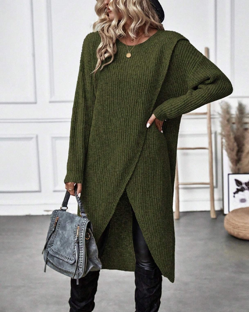 Elaine Sorbourne | Long Sleeve Knit Midi Sweater Dress For Women