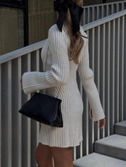 Gwendoline Ashbury | Ribbed Long Sleeve Mini Dress For Women