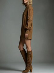 Marlowe Sinclair | Turtleneck Long Sleeve Mini Dress For Women