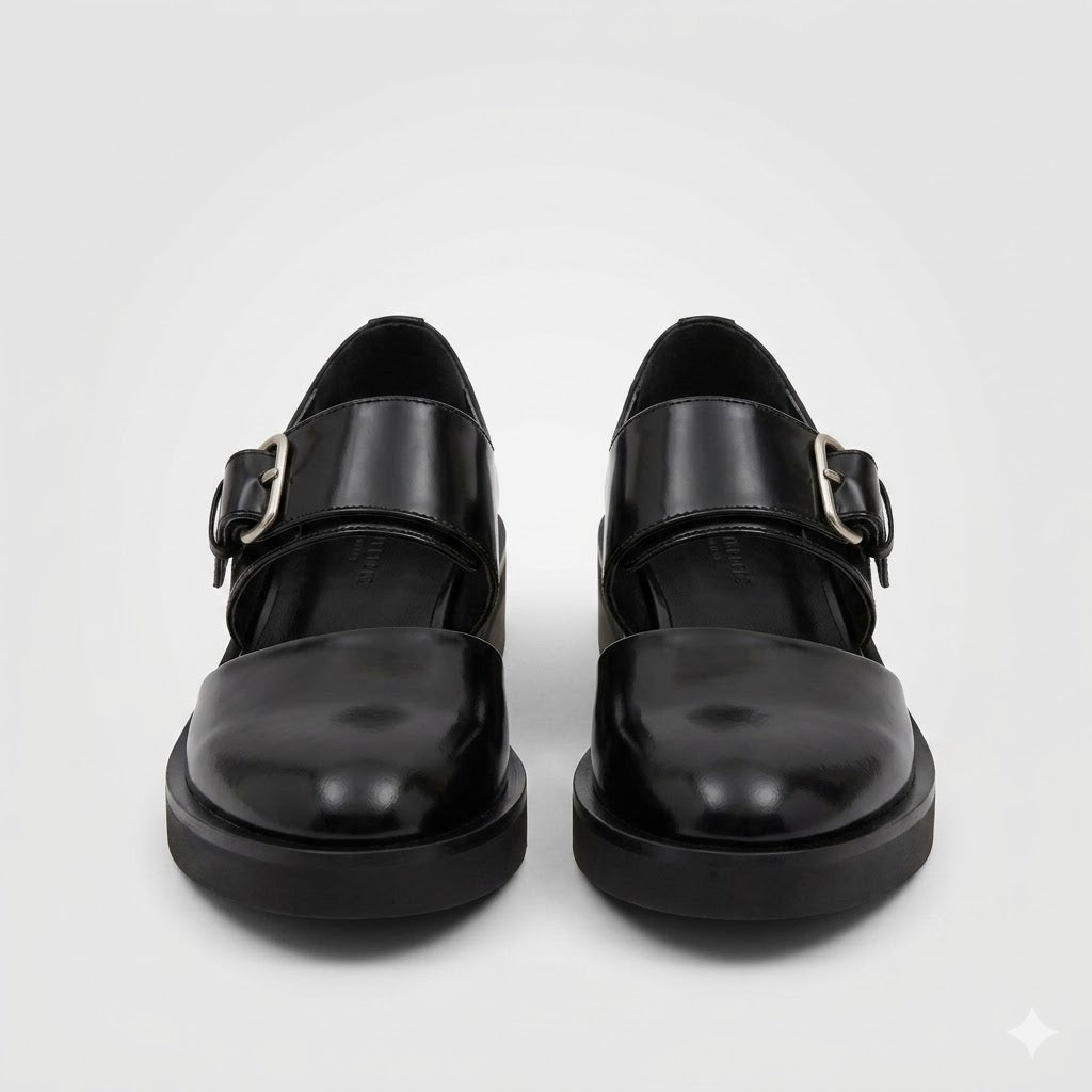 Aurelia Stonecroft | Black Mary Jane Flat Shoes For Women
