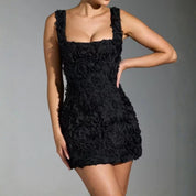 Amelia Fontaine | Cocktail Mini Dress With 3D Floral Detail For Women