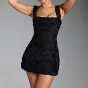 Amelia Fontaine | Cocktail Mini Dress With 3D Floral Detail For Women