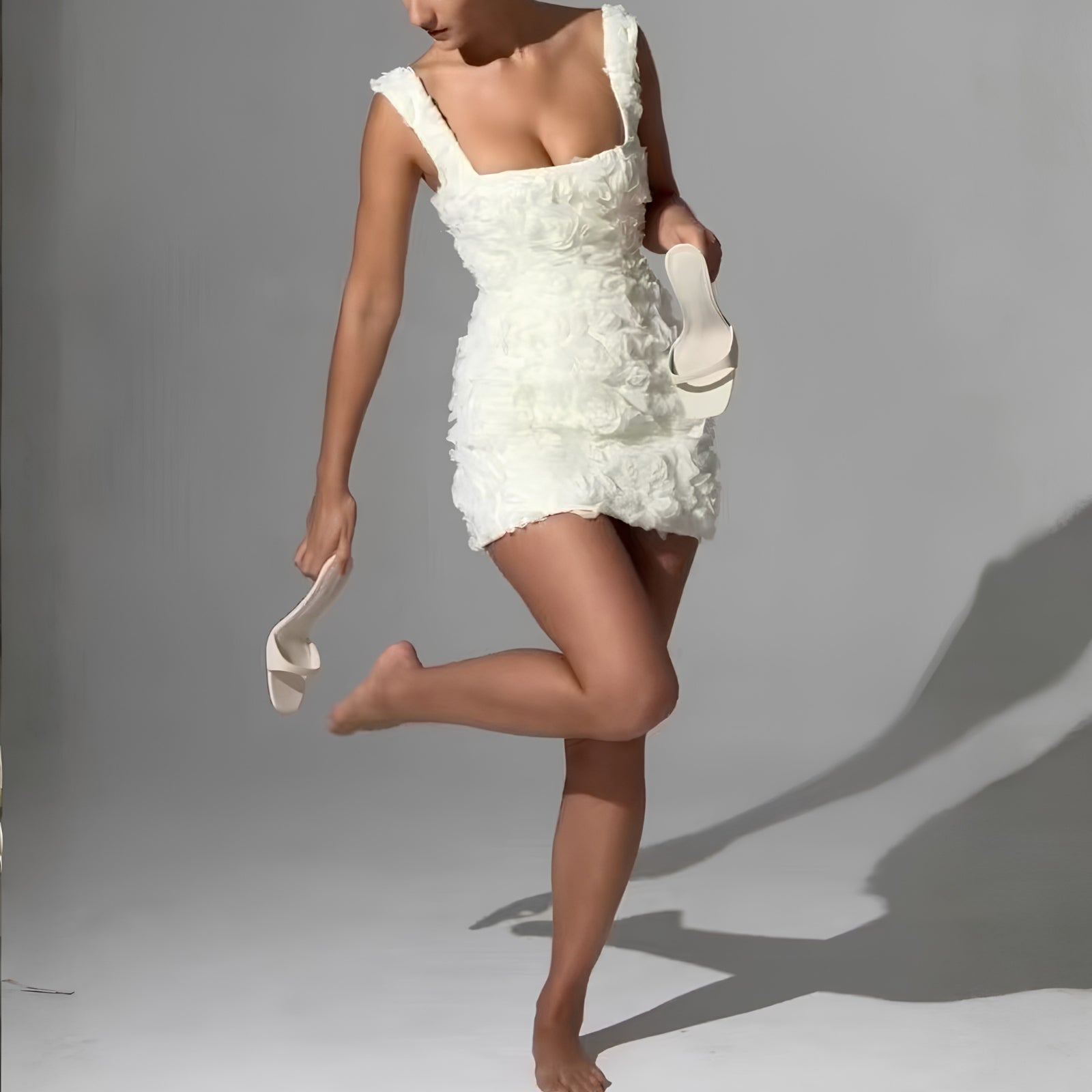 Amelia Fontaine | Cocktail Mini Dress With 3D Floral Detail For Women