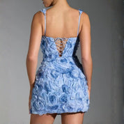 Amelia Fontaine | Cocktail Mini Dress With 3D Floral Detail For Women