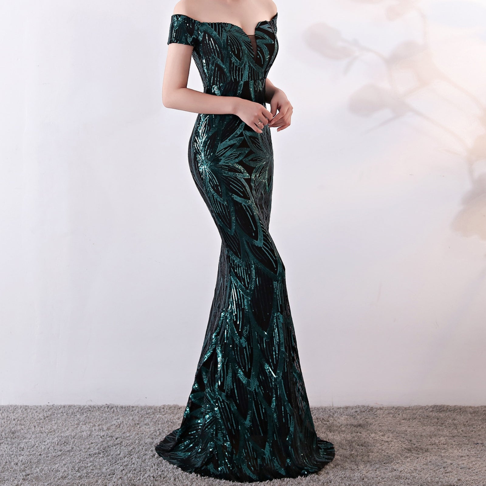 Francesca Lowell | Sequin Fishtail Formal Maxi Dress For Women