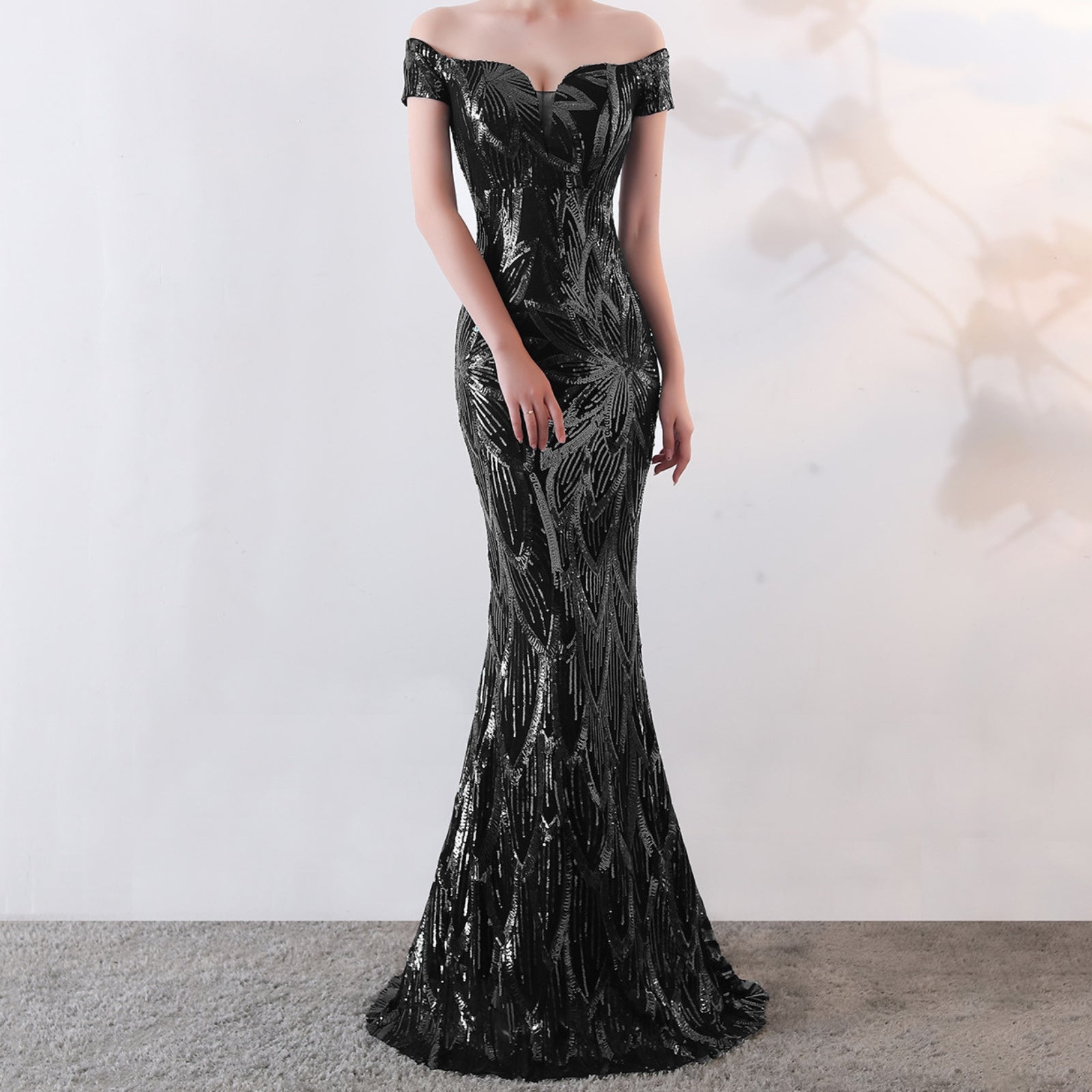 Francesca Lowell | Sequin Fishtail Formal Maxi Dress For Women