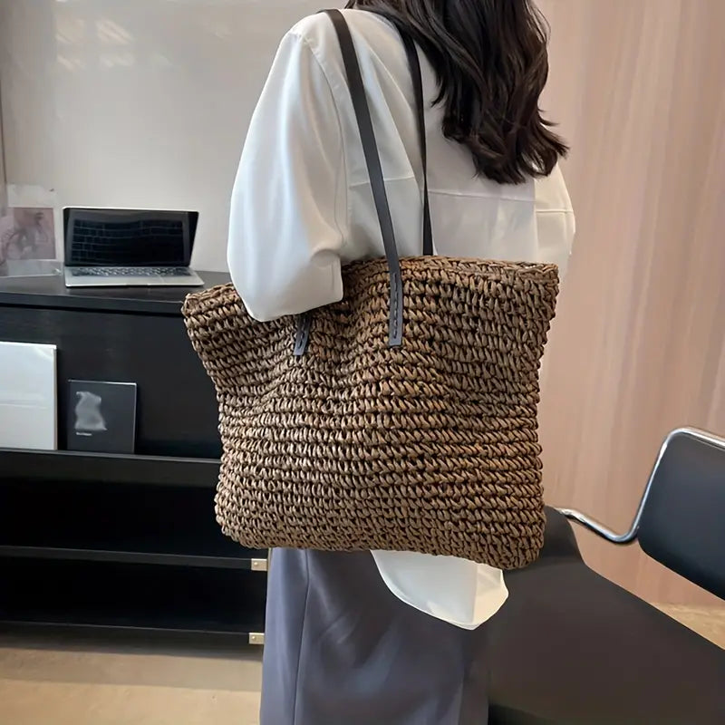 Adelaide Wrenworth | Woven Straw Tote Bag For Women