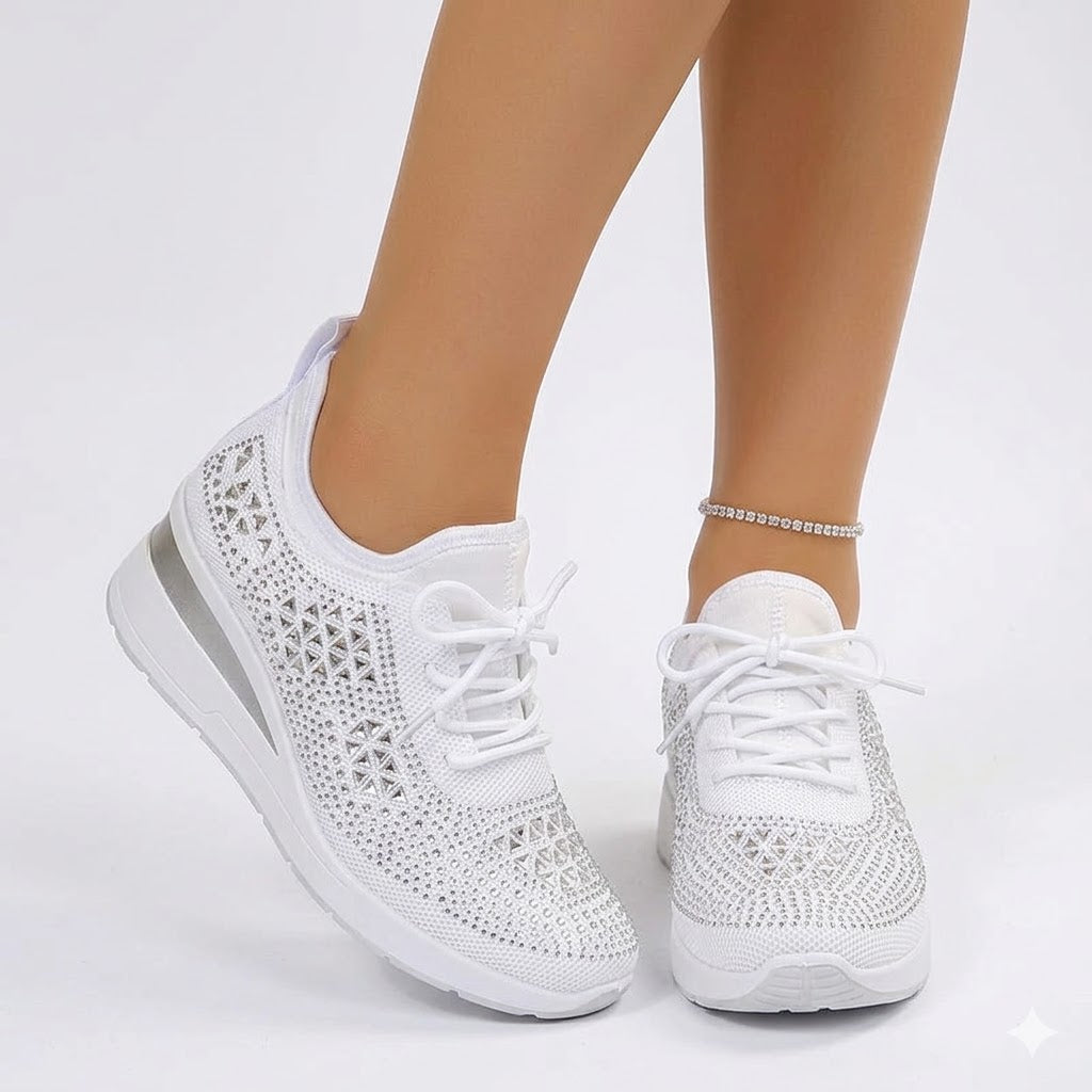 Arabella Foxcroft | Rhinestone Platform Sneakers For Women