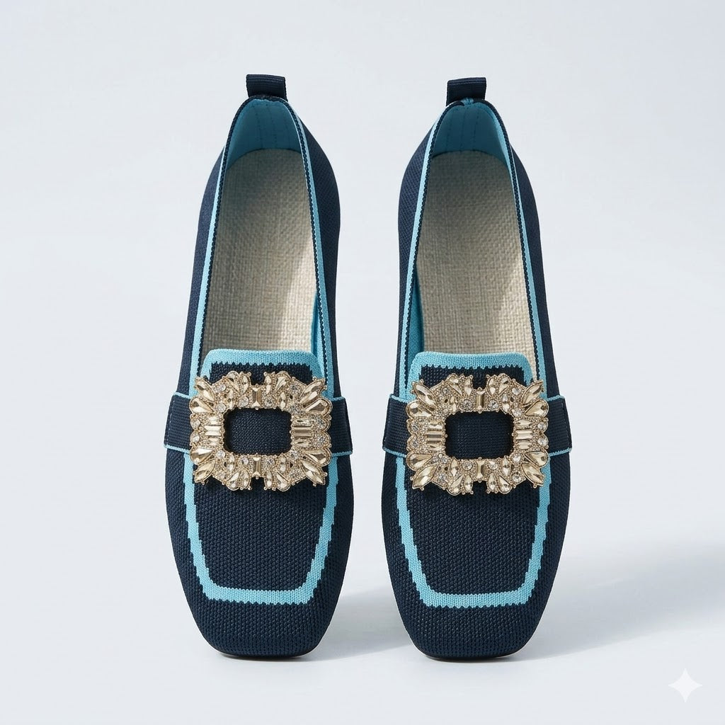 Arabelle Fontcourt | Embellished Buckle Flat Loafer For Women