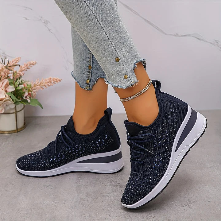 Arabella Foxcroft | Rhinestone Platform Sneakers For Women