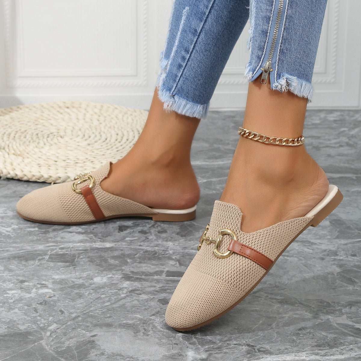 Harriet Colestone | Knit Horsebit Loafer Flats For Women