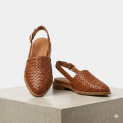 Harriet Dunmore | Woven Leather Slingback Flat Sandals For Women