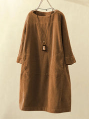 Maeve Collington | Corduroy Midi Shift Dress For Women