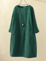 Maeve Collington | Corduroy Midi Shift Dress For Women