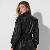 Francesca Dunleigh | Faux Leather Peplum Jacket For Women