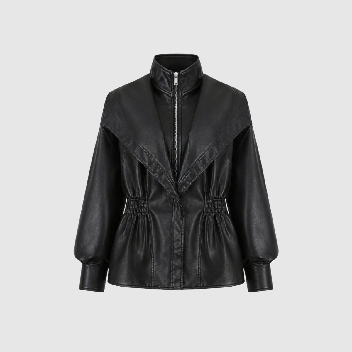 Francesca Dunleigh | Faux Leather Peplum Jacket For Women