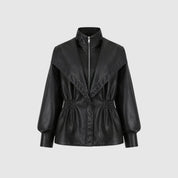 Francesca Dunleigh | Faux Leather Peplum Jacket For Women