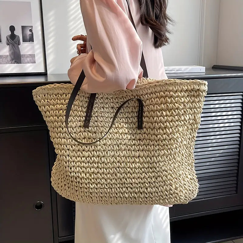 Adelaide Wrenworth | Woven Straw Tote Bag For Women