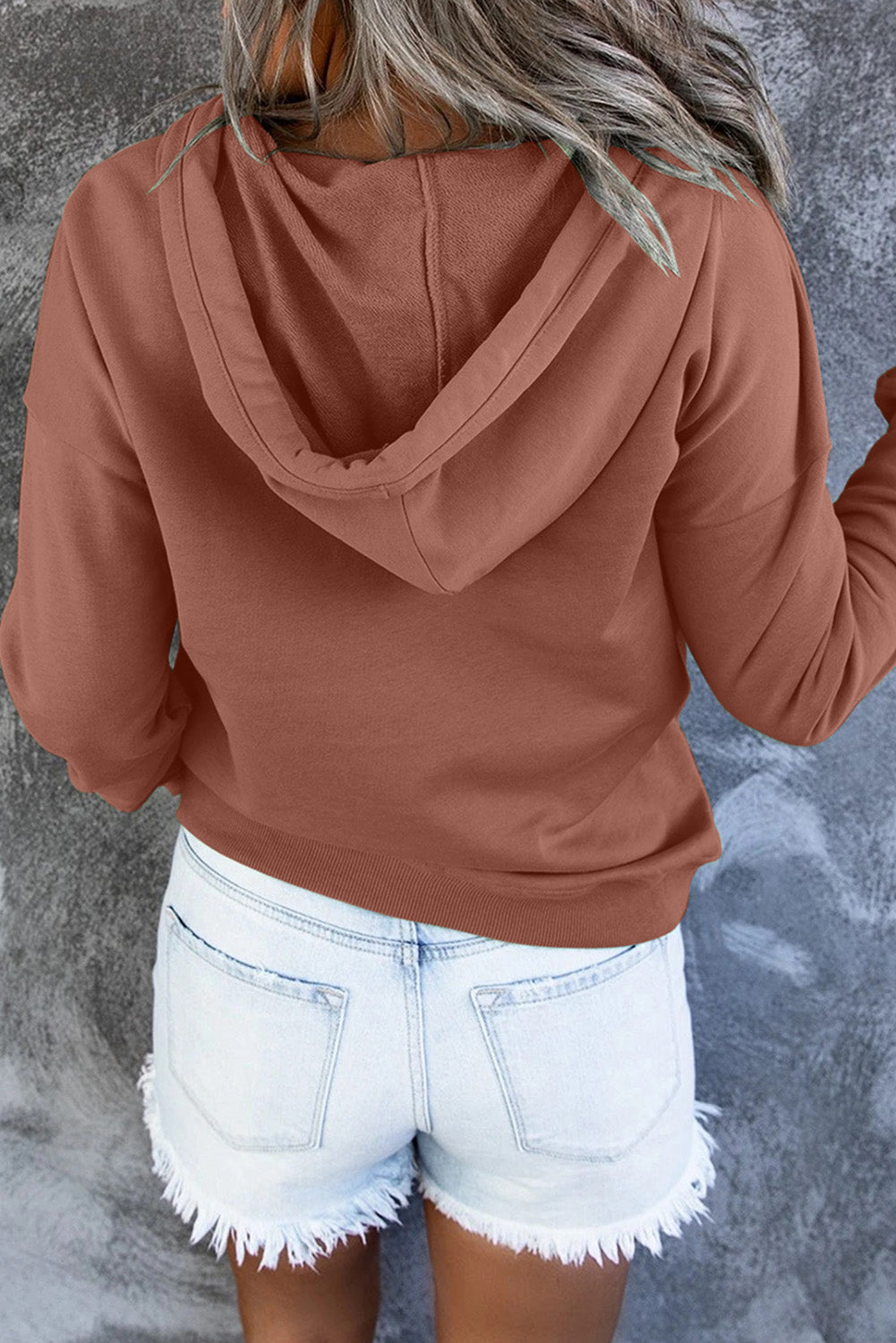 Bronte Halliwell | Casual Button-Neck Hoodie For Women