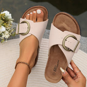 Harriet Dunmore | Black Buckle Slide Sandals For Women