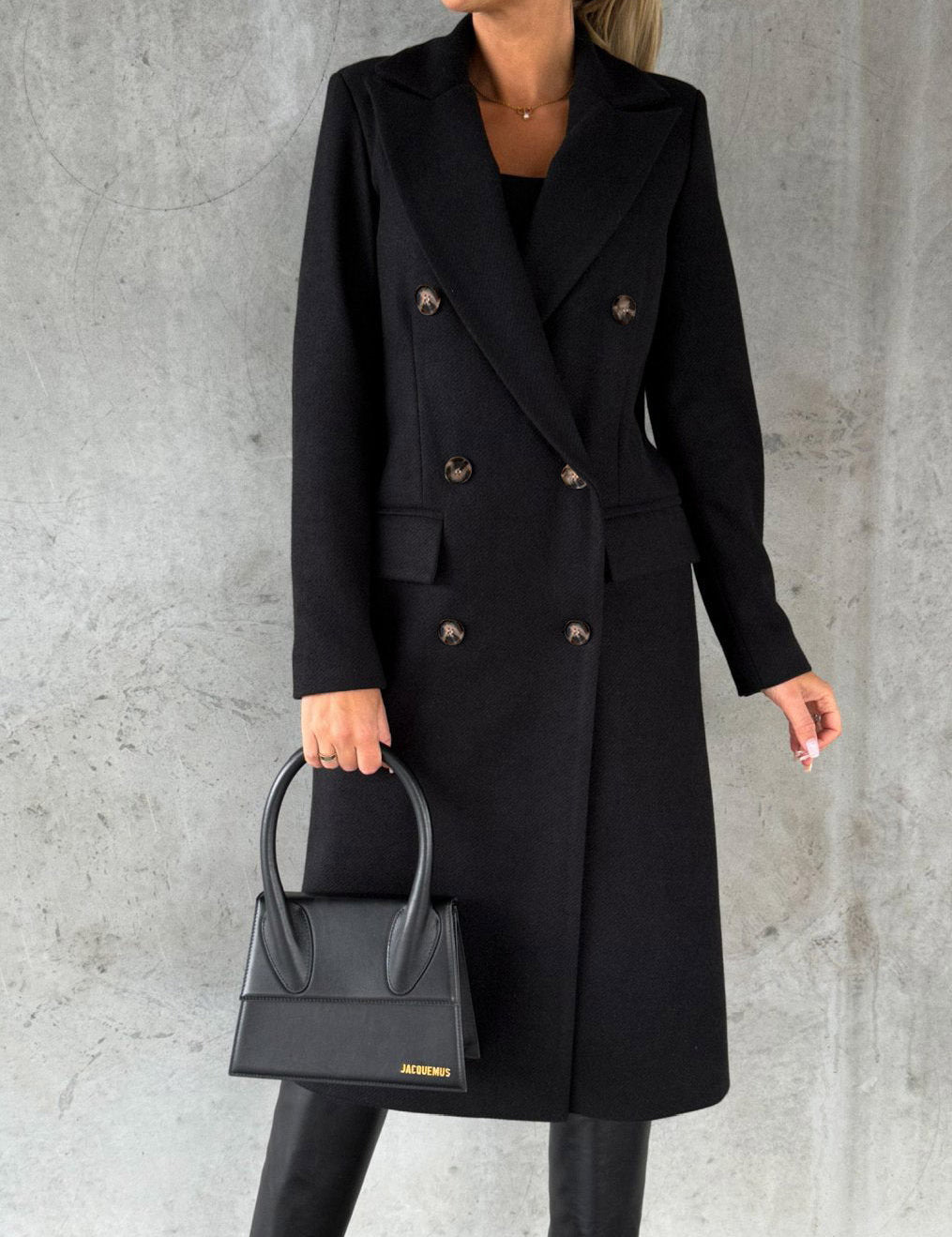 Henriette Colbourne | Double-Breasted Longline Wool-Blend Coat For Women
