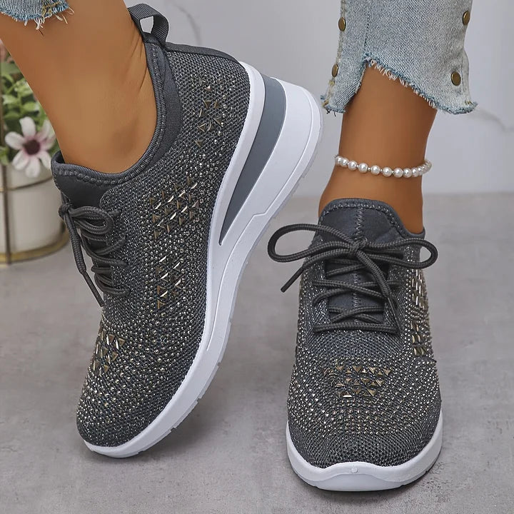 Arabella Foxcroft | Rhinestone Platform Sneakers For Women