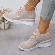 Arabella Foxcroft | Rhinestone Platform Sneakers For Women