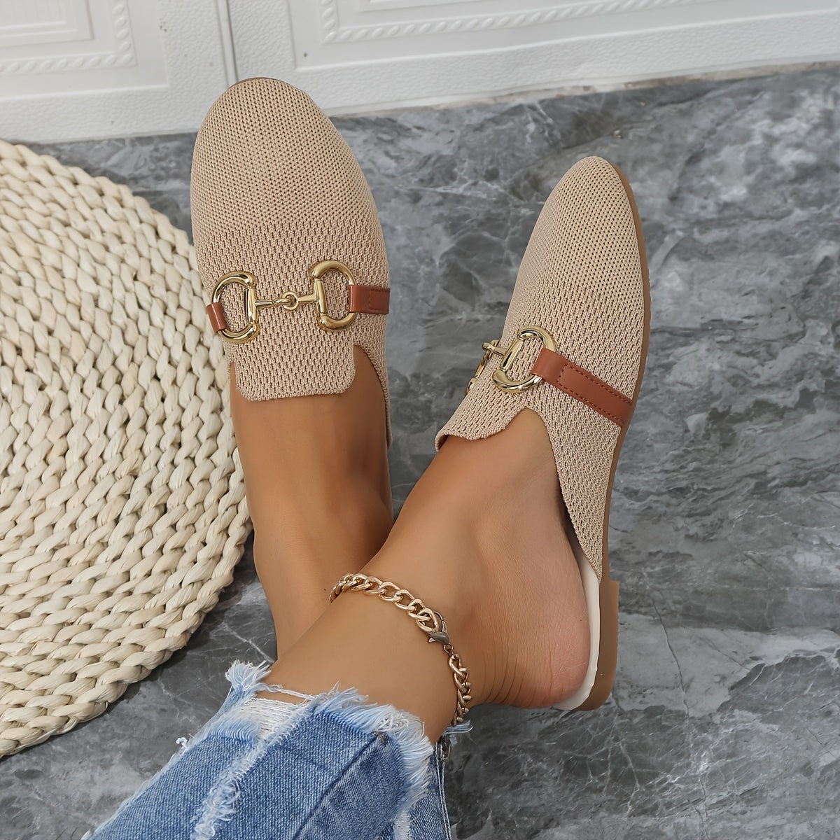 Harriet Colestone | Knit Horsebit Loafer Flats For Women