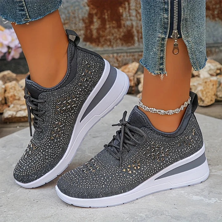 Arabella Foxcroft | Rhinestone Platform Sneakers For Women
