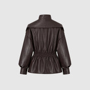 Francesca Dunleigh | Faux Leather Peplum Jacket For Women