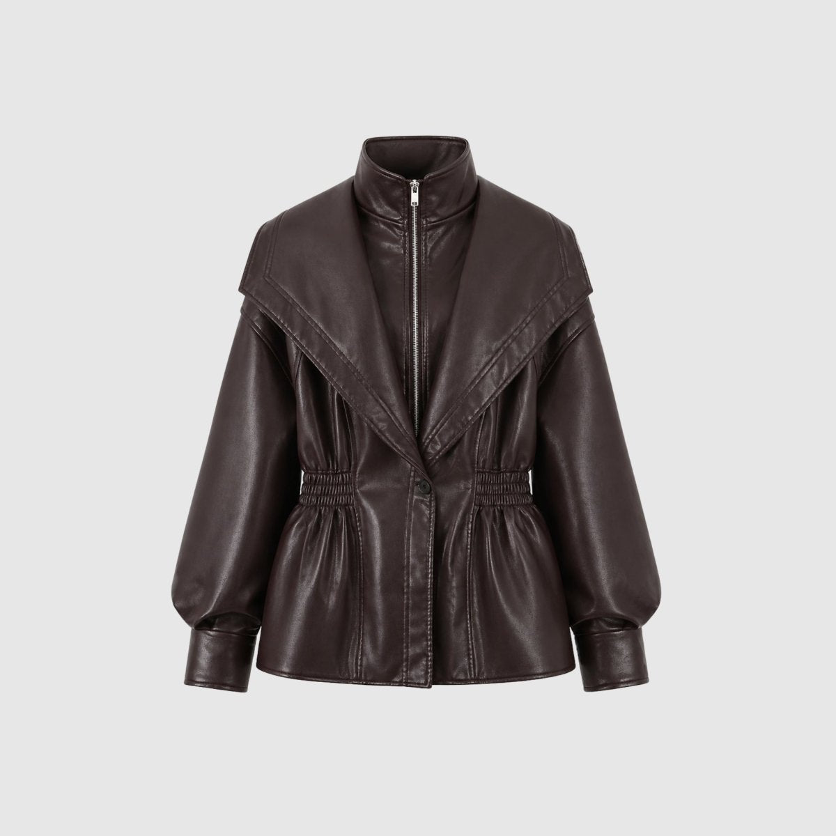 Francesca Dunleigh | Faux Leather Peplum Jacket For Women