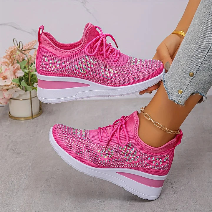 Arabella Foxcroft | Rhinestone Platform Sneakers For Women
