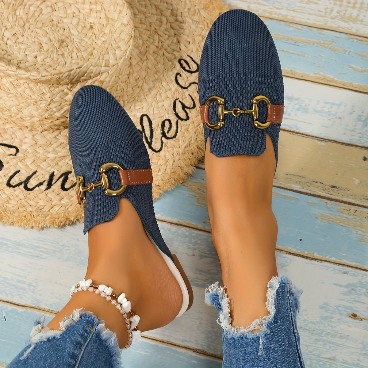 Harriet Colestone | Knit Horsebit Loafer Flats For Women