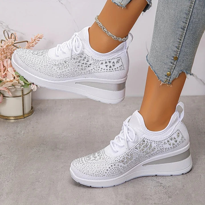 Arabella Foxcroft | Rhinestone Platform Sneakers For Women