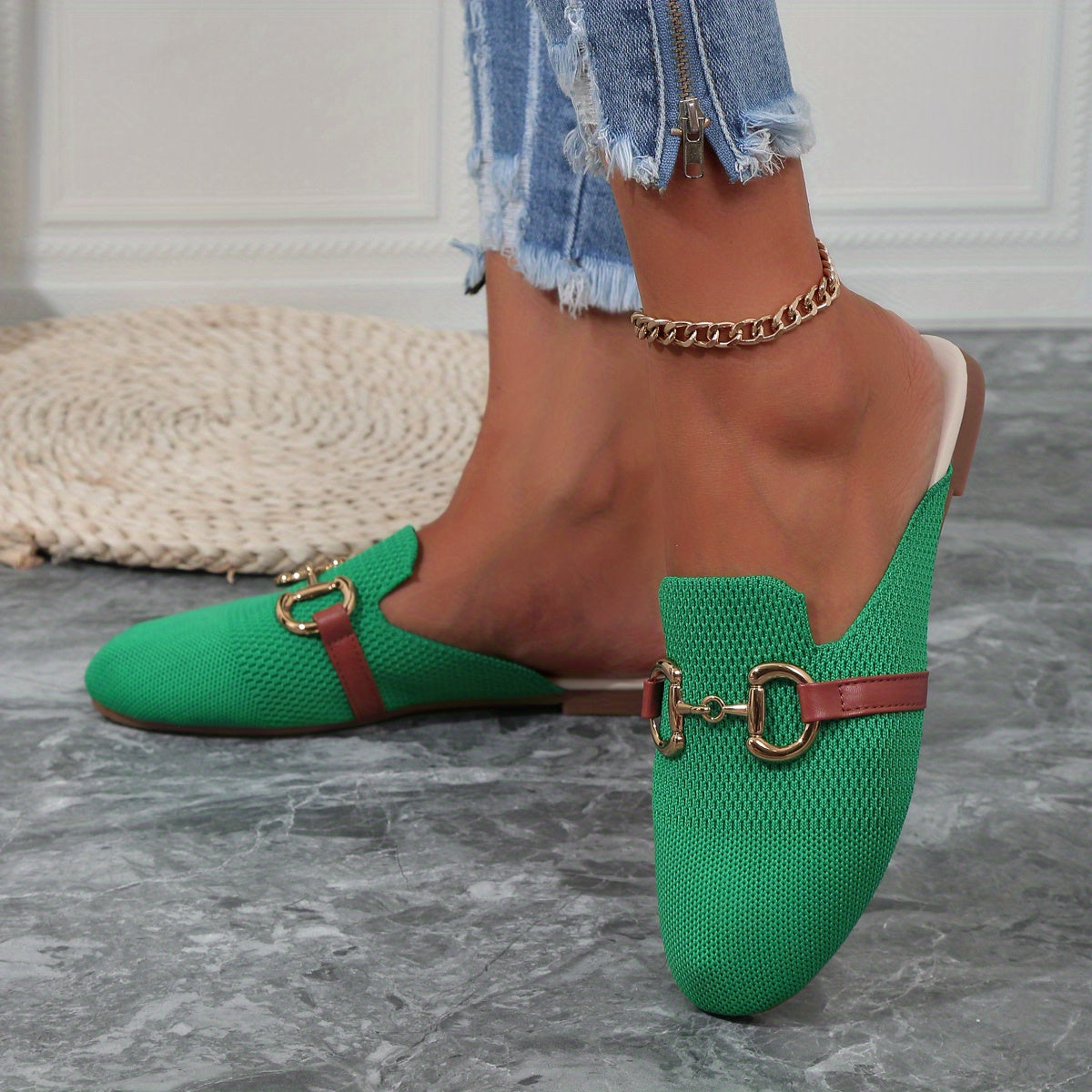 Harriet Colestone | Knit Horsebit Loafer Flats For Women