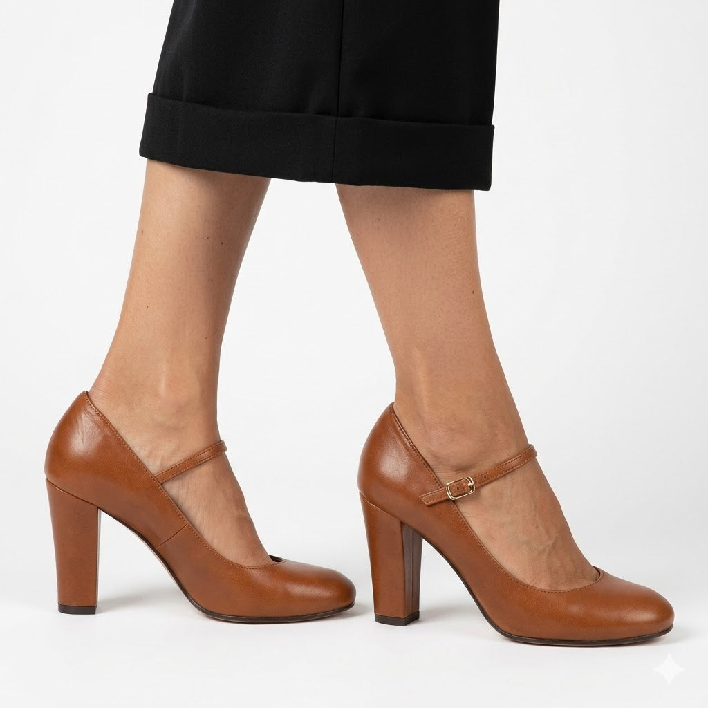 Evadne Blackmoor | Mary Jane Block Heel Pumps For Women