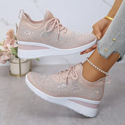 Arabella Foxcroft | Rhinestone Platform Sneakers For Women