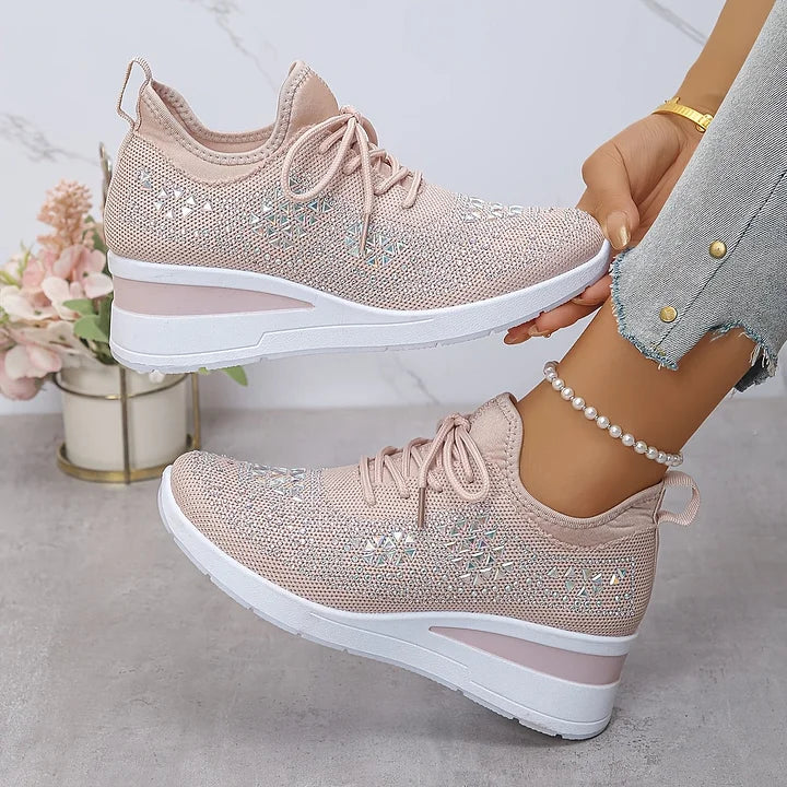 Arabella Foxcroft | Rhinestone Platform Sneakers For Women