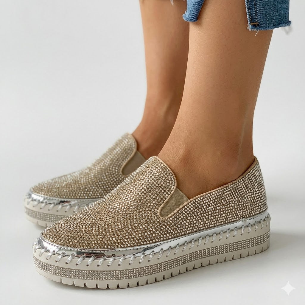 Rosalind Fairweather | Crystal Embellished Slip-On Sneaker For Women