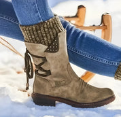 Aurore Langfield | Purple Suede Lace-Up Ankle Boots For Women