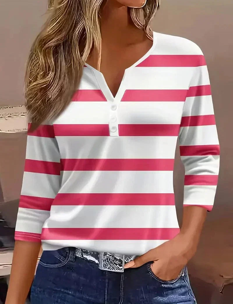 4 Sleeve V-Neck Top For Women