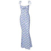 Margot Devereux | Floral Summer Dress With Lace-Up Detail For Women
