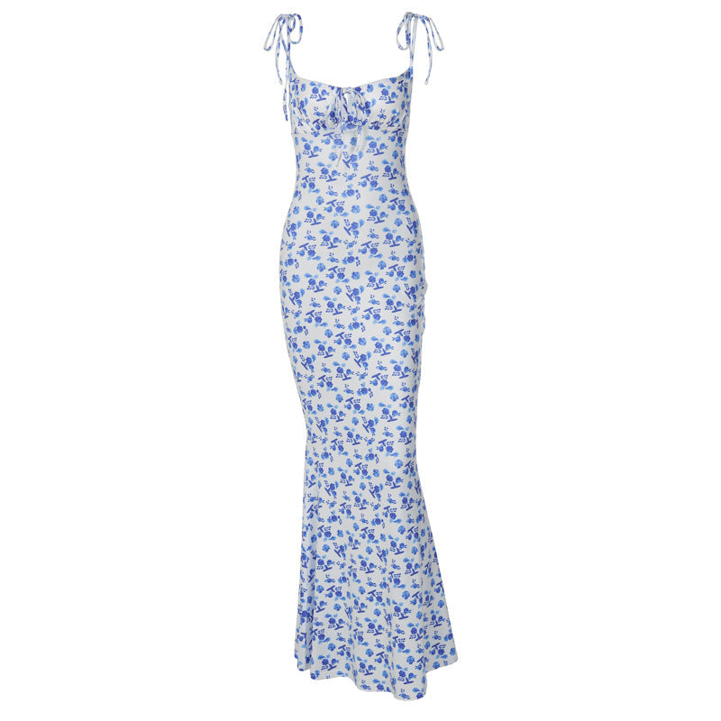 Margot Devereux | Floral Summer Dress With Lace-Up Detail For Women